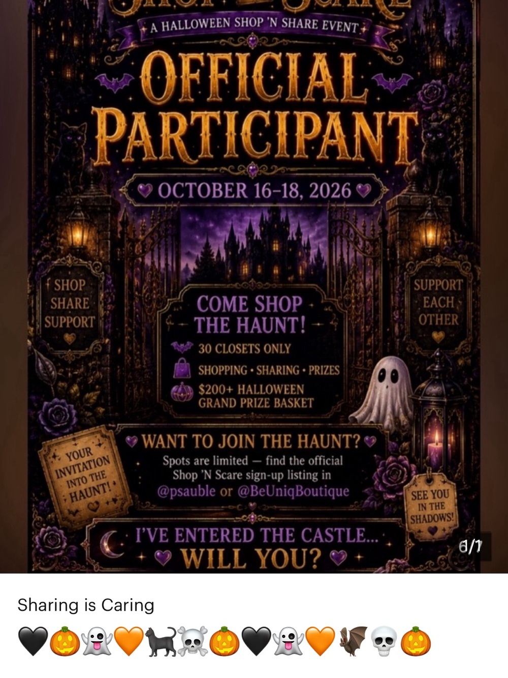 Halloween Official Participant Poster - Purple, Gold, Black